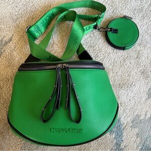 Montana West Bright Green Pebbled Bag Shoulder Crossbody Coin Pouch PERFECT NWOT